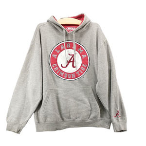 E5 Men's Alabama Crimson Tide Drawstring Hoodie Gray S Long Sleeve Cotton Blend